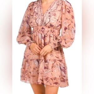 O.P.T One Pretty Time Anthropologie Floral Bird Dress, Size M